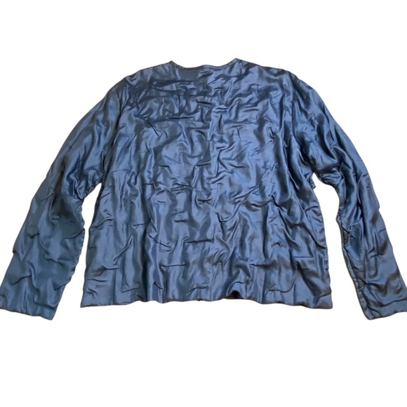 Eileen Fisher Silk Pleated Puffy Cardigan Jacket Women’s Size L - Picture 5 of 10